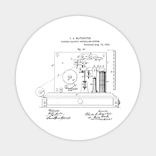 Electric Railway Controlling System Vintage Retro Patent Hand Drawing Funny Novelty Gift Magnet